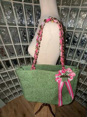 Goldie - Limited Edition - Green Tweed Handbag Tote Shoulder Bag